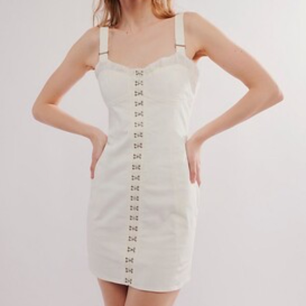 For Love & Lemons "Tilly" Denim White Mini Dress (NWT)